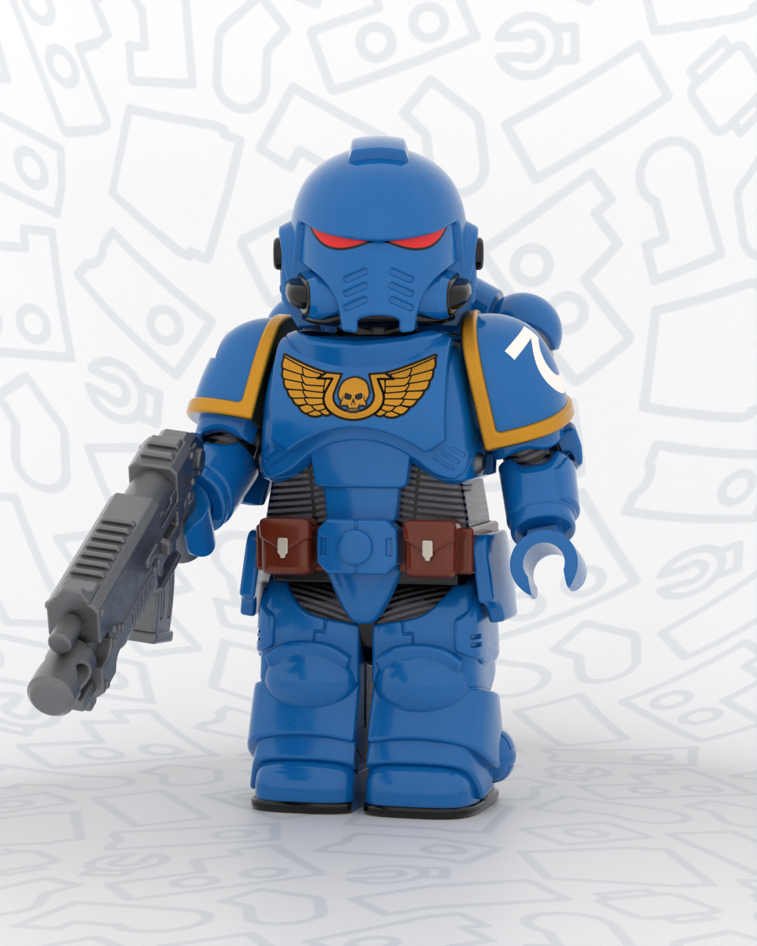 Imperial Azure Interstellar Warrior - Pad Printed Figure PRE-ORDER