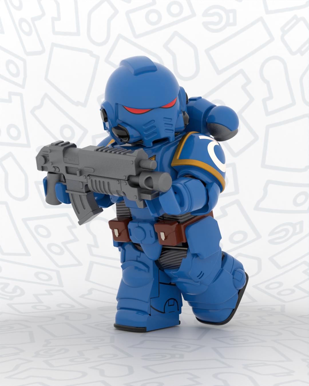 Imperial Azure Interstellar Warrior - Pad Printed Figure PRE-ORDER